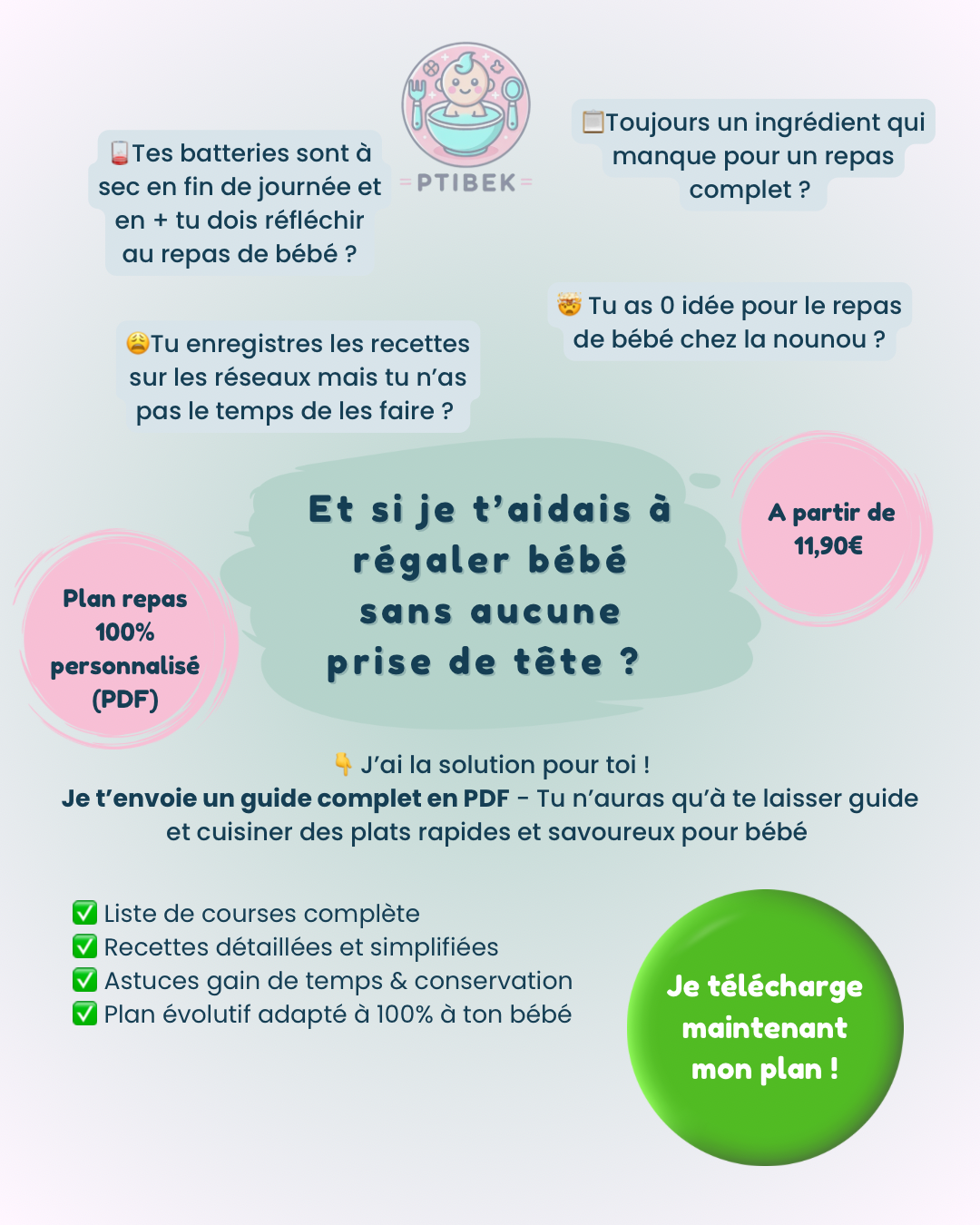 Plan repas personnalisé bébé dès 6 mois – PDF